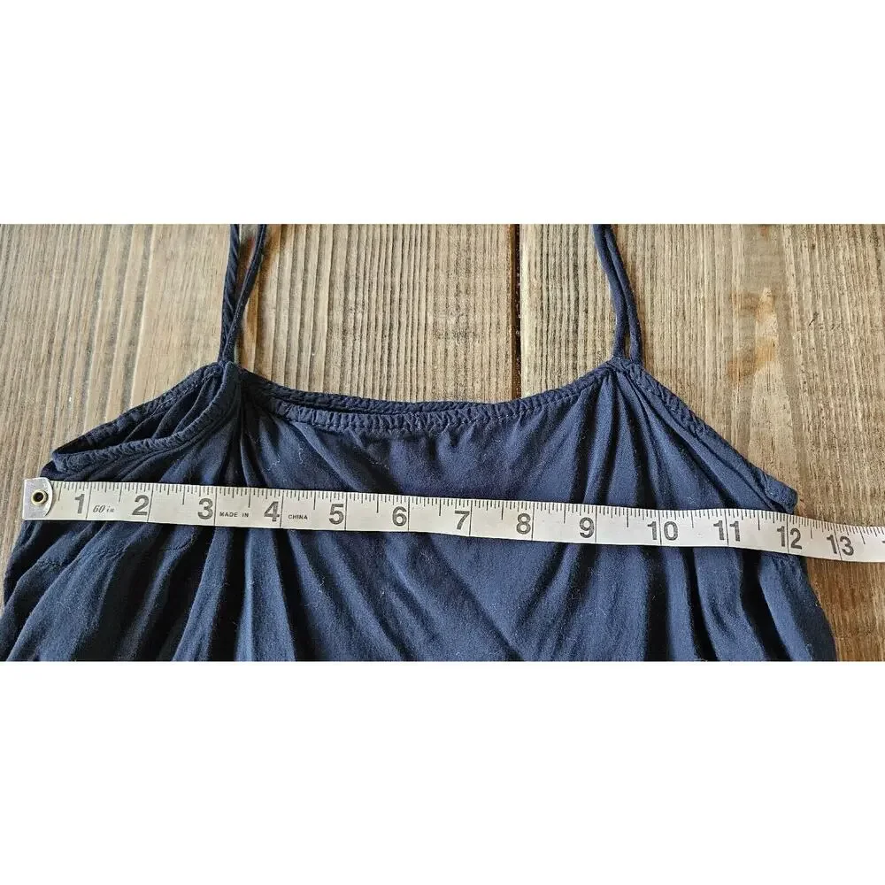 Zara Top Womens Small Midnight Blue Cropped Lace Ruffle‎ Sheer Fairy Whimsigoth